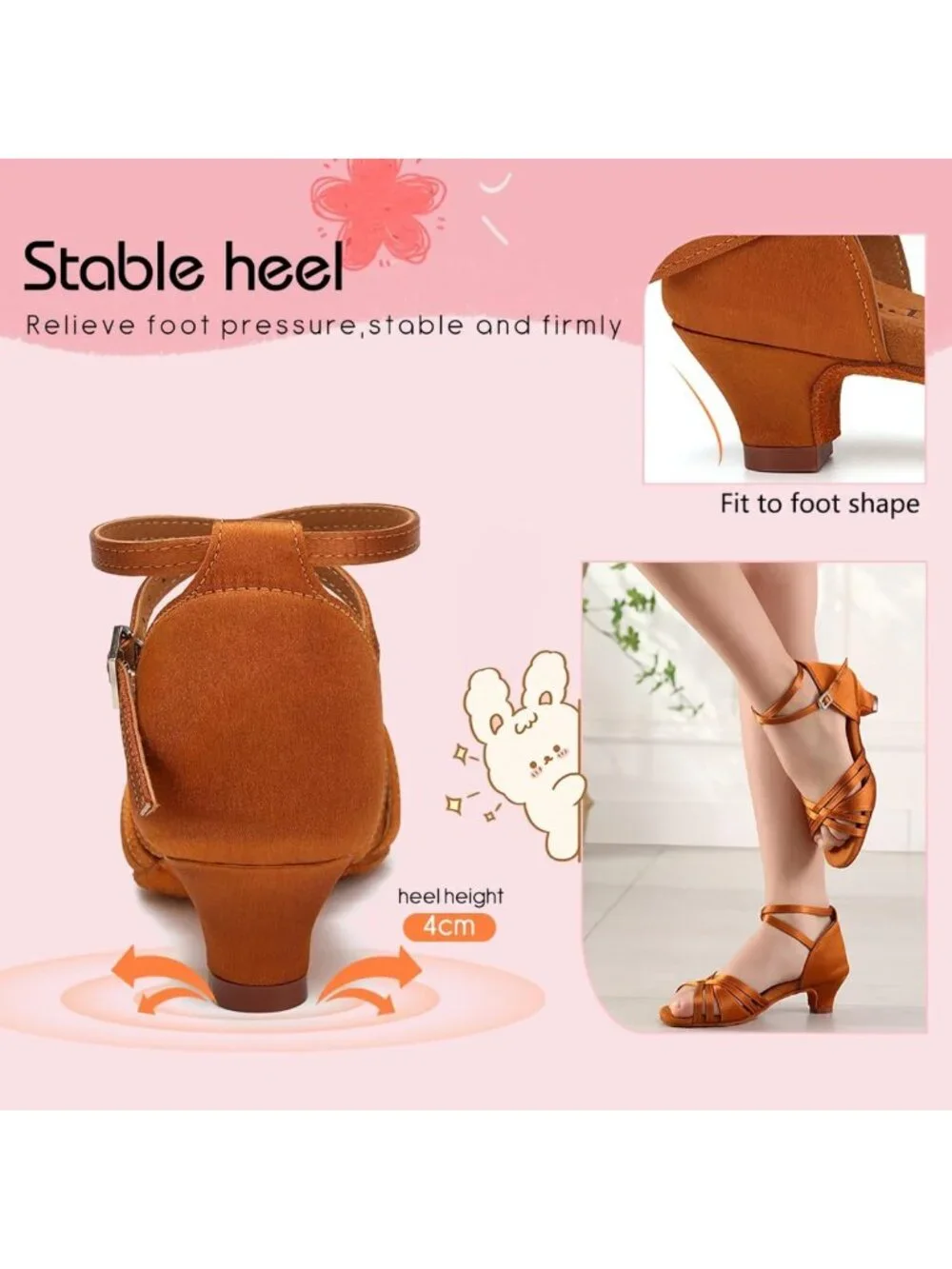 Stylish Low Heel Girl's Latin Dance Shoes for Salsa, Bachata & Ballroom